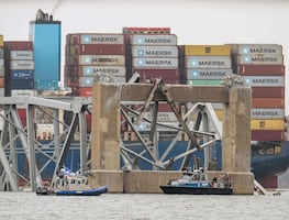 Puente en Baltimore: Buque que chocó contra puente tiene 56 contenedores con material peligroso
