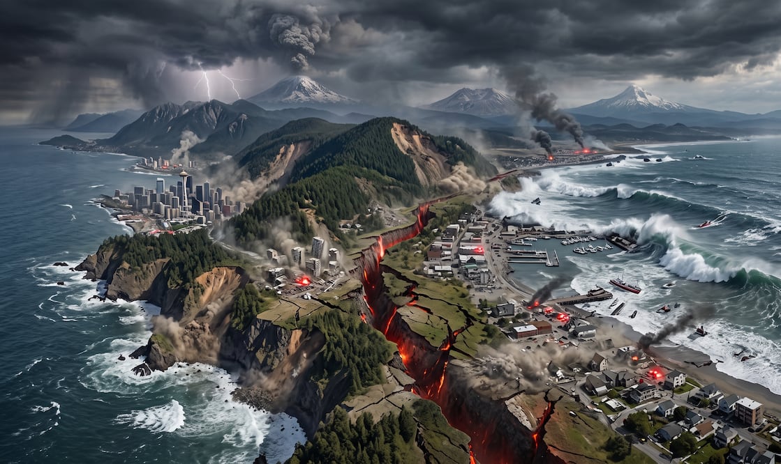 ¿Habrá un gran sismo? Científicos descubren qué ocurre bajo la Tierra en la falla de Cascadia. Foto: IA