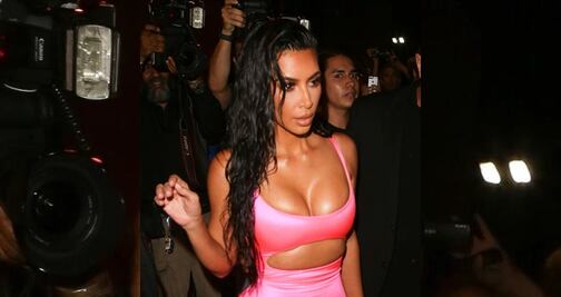 Kim Kardashian impacta con figura 'curvy' en vestido de terciopelo
