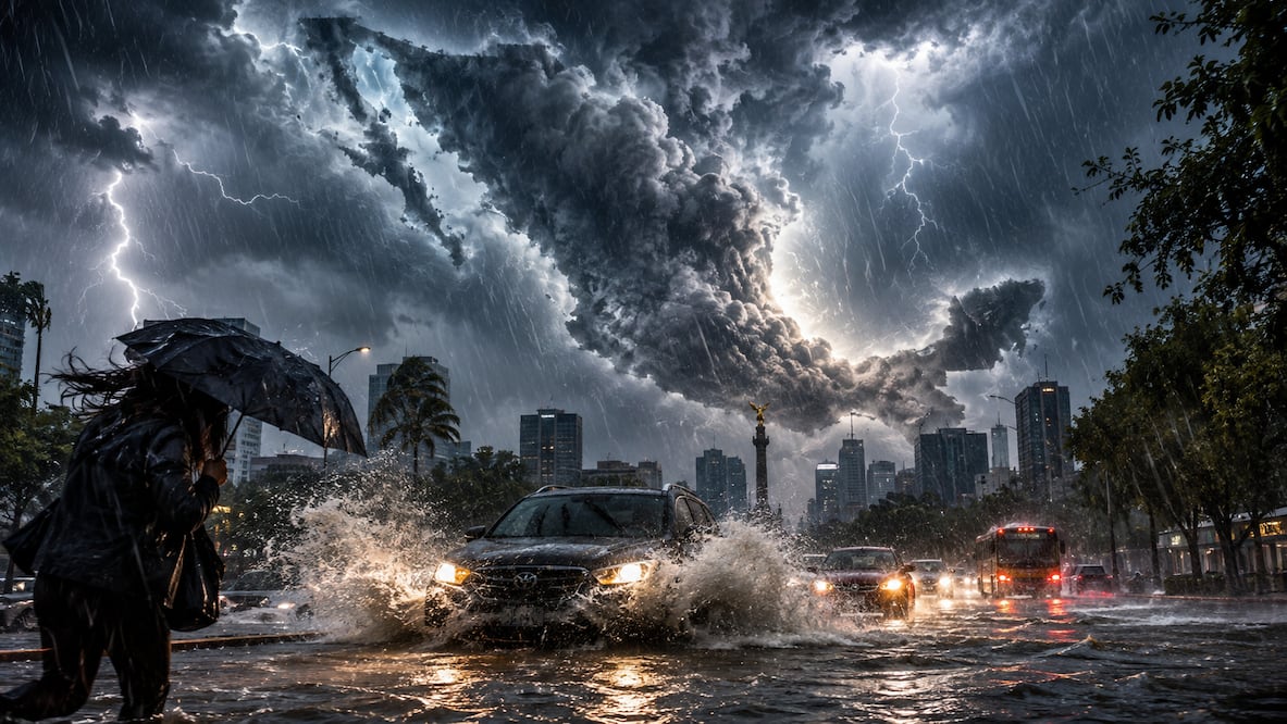 ¿Dónde lloverá fuerte hoy y mañana en México? Estos estados tendrán hasta 75 mm de lluvia. Foto IA