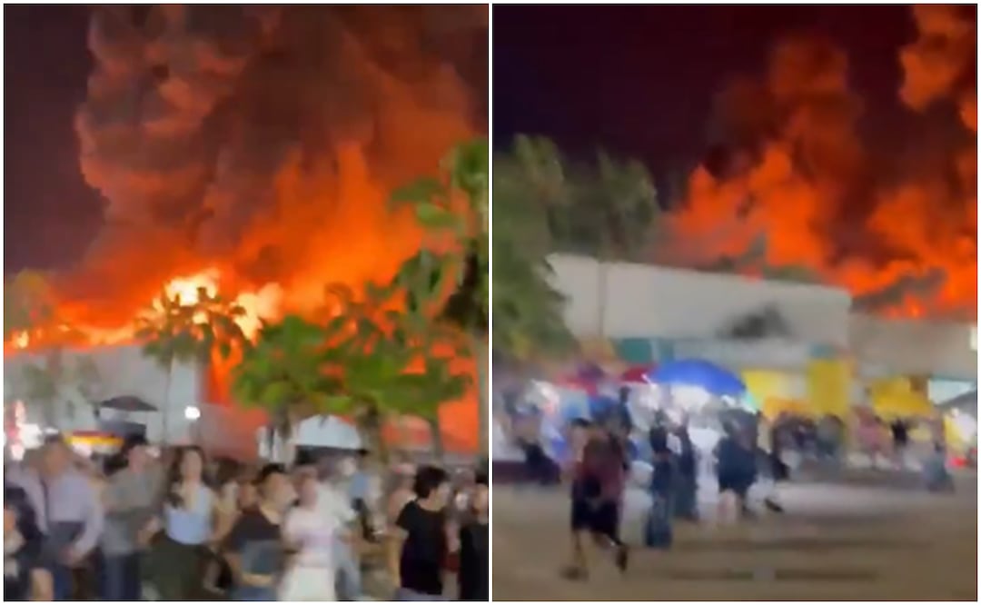 Caos y desesperación: así se vivió el incendio mortal en la Feria de Tabasco. VIDEO. Fotos tomadas de Video (X)<