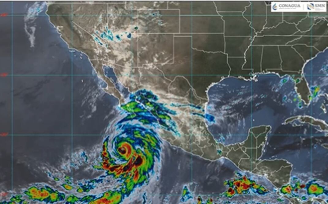 Huracán Hilary Alcanza Vientos de 225 km/h y se Dirige a Zona Turística". Foto tomada de @conagua_clima