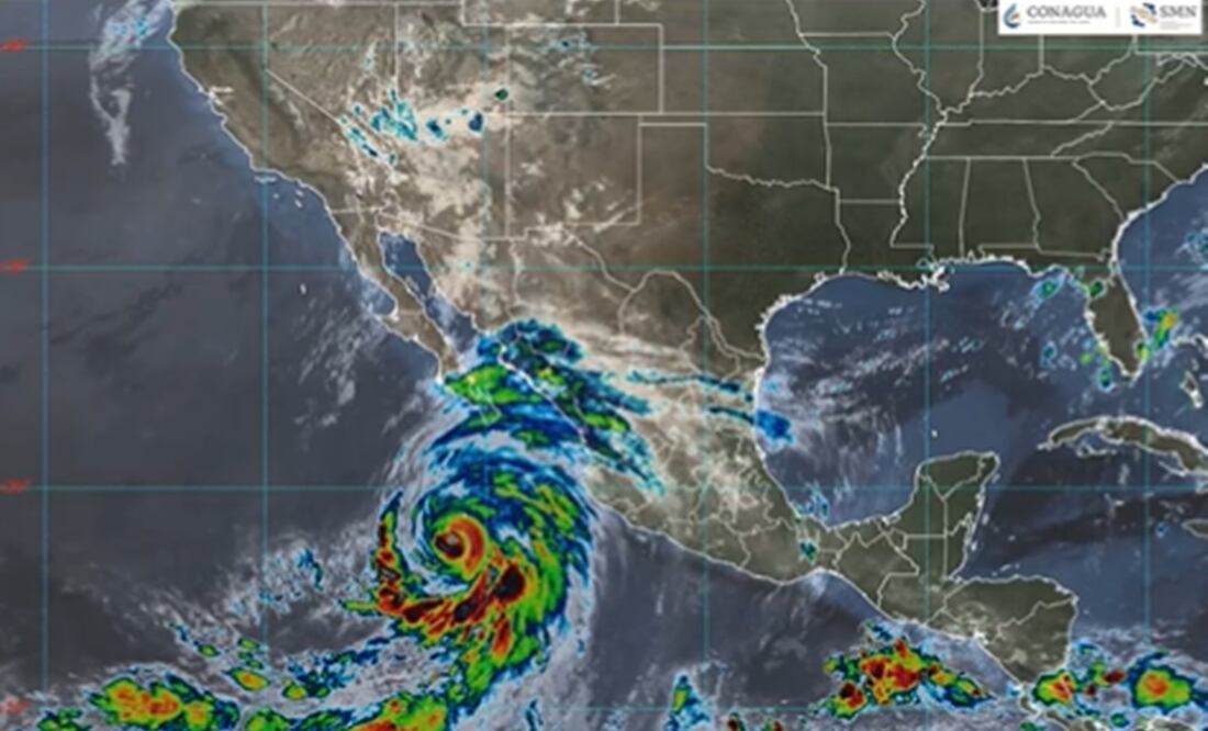 Huracán Hilary Alcanza Vientos de 225 km/h y se Dirige a Zona Turística". Foto tomada de @conagua_clima