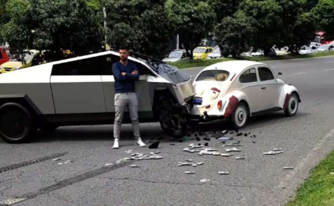 Tesla Cybertruck queda destruido tras chocar con un Vocho: “lo de antes era mejor”, dice. Foto: Captura Instagram