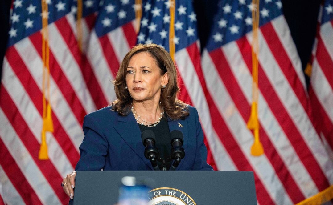 Kamala Harris pide el voto para evitar un futuro de “caos, miedo y odio” con Trump. Foto: AP
