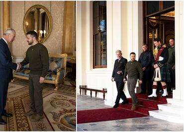 Carlos III recibe a Zelenski, presidente de Ucrania, en Buckingham