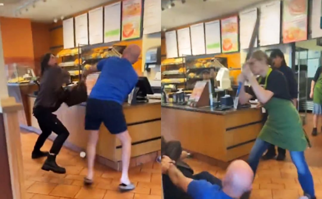 Cliente furioso protagoniza pelea en restaurante de Colorado y es detenido con una pala de pizza. Captura TikTok