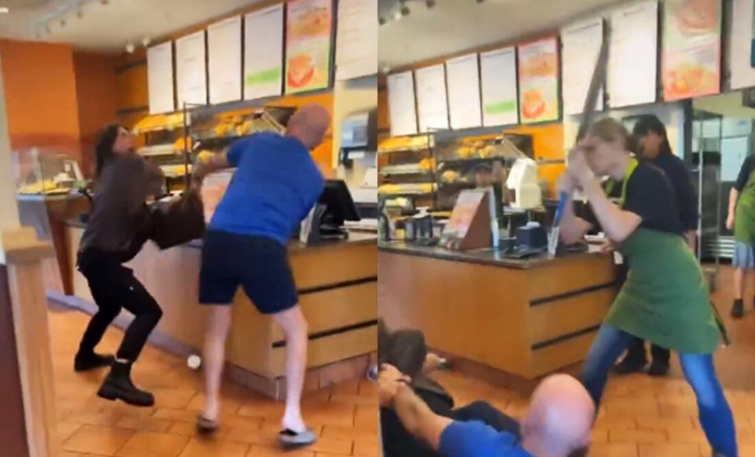 Cliente furioso protagoniza pelea en restaurante de Colorado y es detenido con una pala de pizza. Captura TikTok