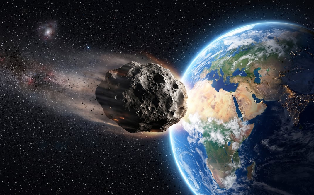 Un asteroide gigante rozará la Tierra: pasará más cerca que algunos satélites. ¿Cuándo? Foto: IA
