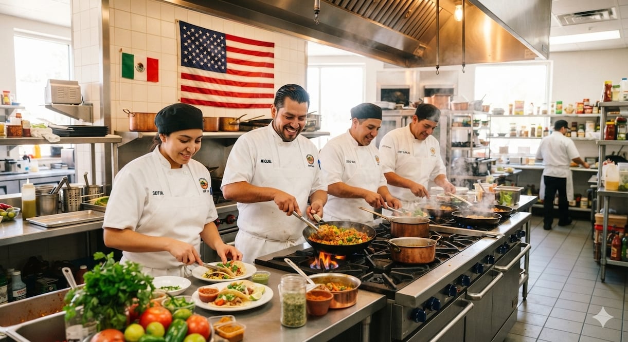 Trabajo de chef en Estados Unidos. Foto: IA Gemini