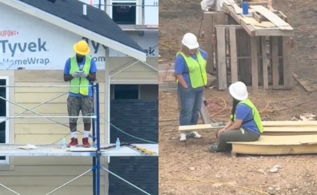 Americanos toman puestos de migrantes en construcciones: "Esa casa estará lista en 10 años" dicen | Fotos: Video TikTok @estebanlopez400