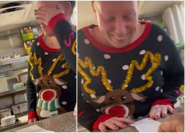 Mesera recibe propina de mil dólares como regalo de Navidad en Wisconsin
