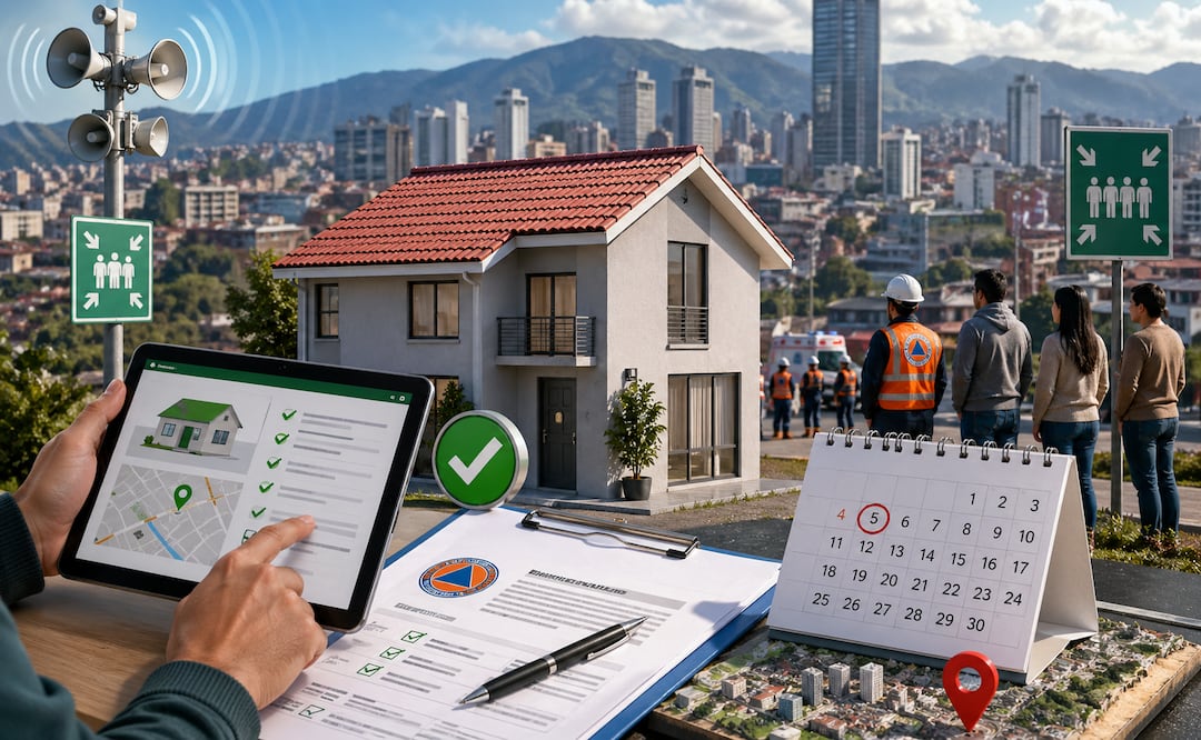 Simulacro Nacional 2026: el paso obligatorio para registrar tu inmueble antes del 5 de mayo. Foto: IA