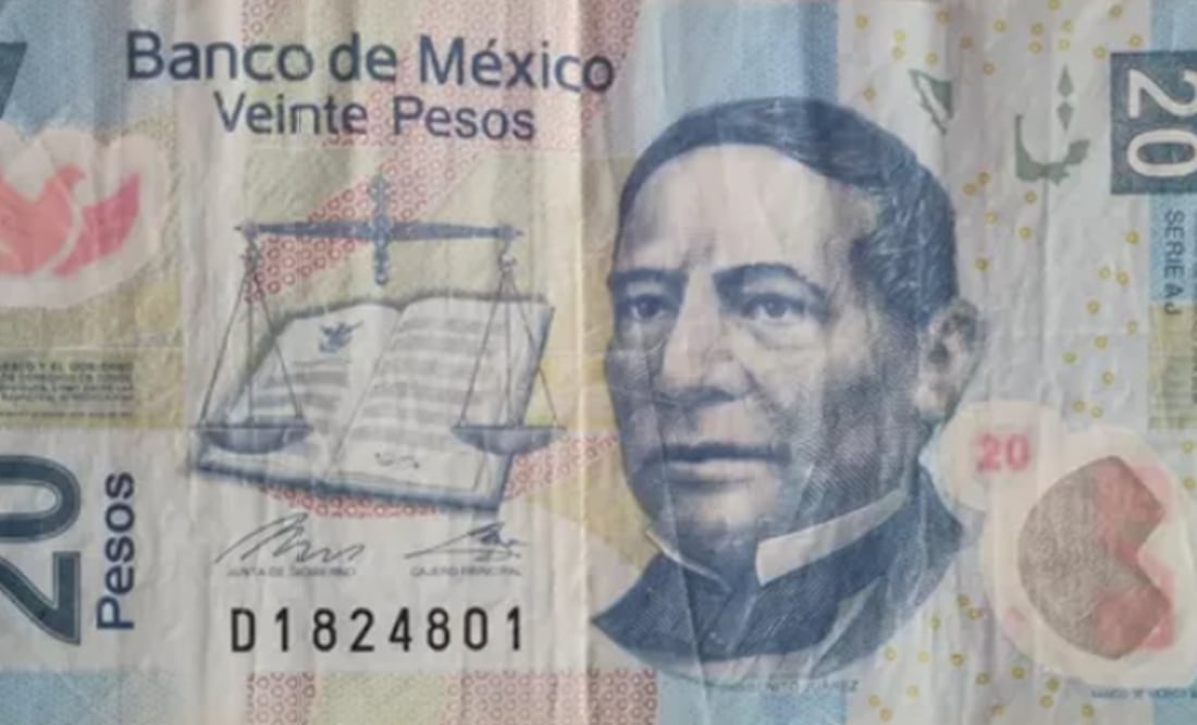 Piden hasta $7 millones de pesos por este billete de $20 de Benito Juárez. Foto: Mercado Libre