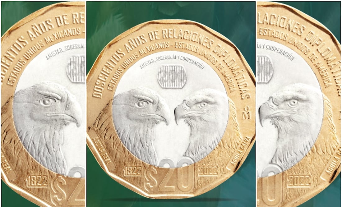¿Cómo conseguir la moneda de $20 pesos, que conmemora la relación México-Estados Unidos? Foto: Banxico