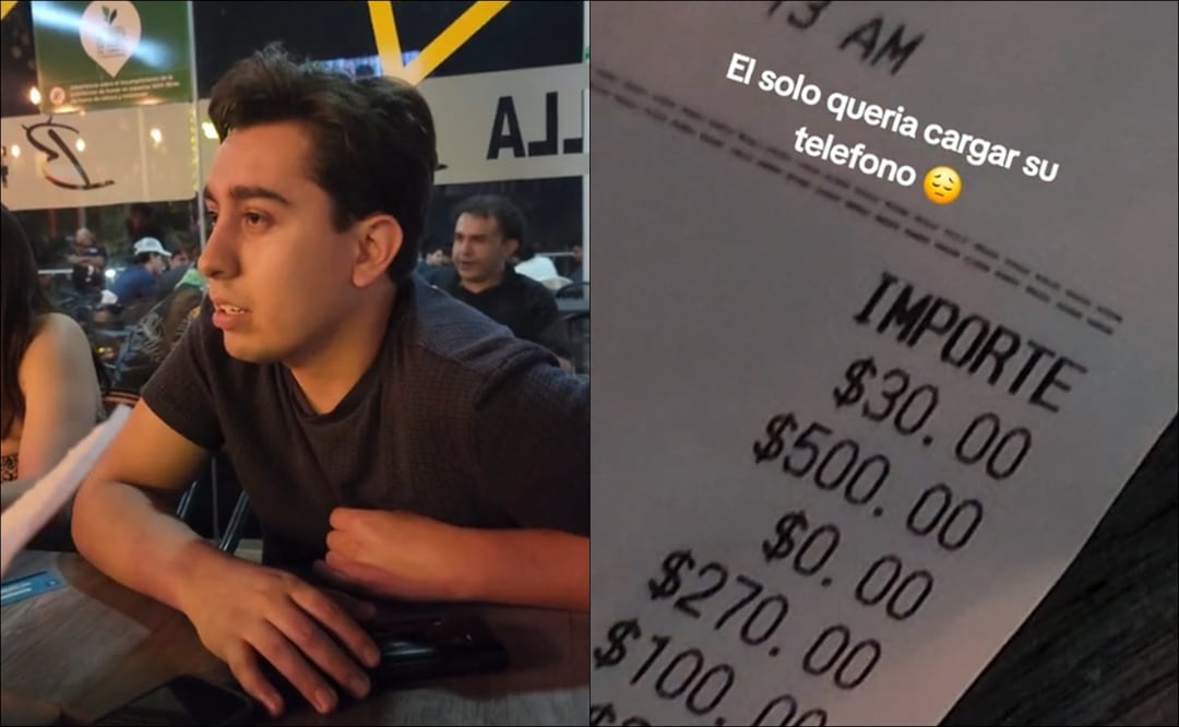 Restaurante le cobra $500 pesos a un joven por cargar su celular. ¿Cómo denunciar ante Profeco? Foto: Captura TikTok