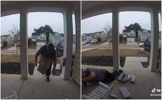 Video. Lanzan recaudación para repartidora a la que se le cayeron las pizzas en EU