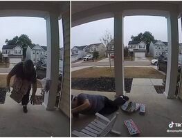 Video. Lanzan recaudación para repartidora a la que se le cayeron las pizzas en EU