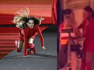 Captan a Belinda llorando tras su aparatosa caída en el desfile de L'Oréal en París. VIDEO