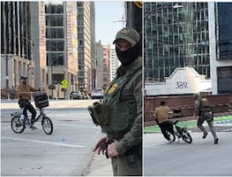 Ciclista burla a seis agentes del ICE en Chicago; video de escapada se vuelve viral