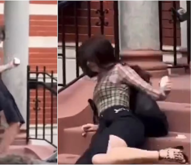 Tacones traicionan a Anne Hathaway en rodaje de “El diablo viste a la moda”: captan aparatosa caída y su reacción se hace viral. VIDEO