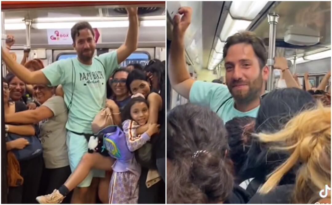 Extranjero en vagón exclusivo de la CDMX. Foto tomada de video