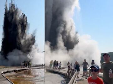 Potente explosión en Yellowstone obliga a visitantes a salir corriendo. VIDEO