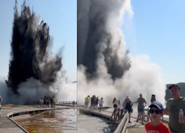 Potente explosión en Yellowstone obliga a visitantes a salir corriendo. VIDEO