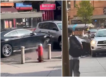 ¡De película! Ladrones chocan contra camioneta para robar 20 mil dólares en Manhattan