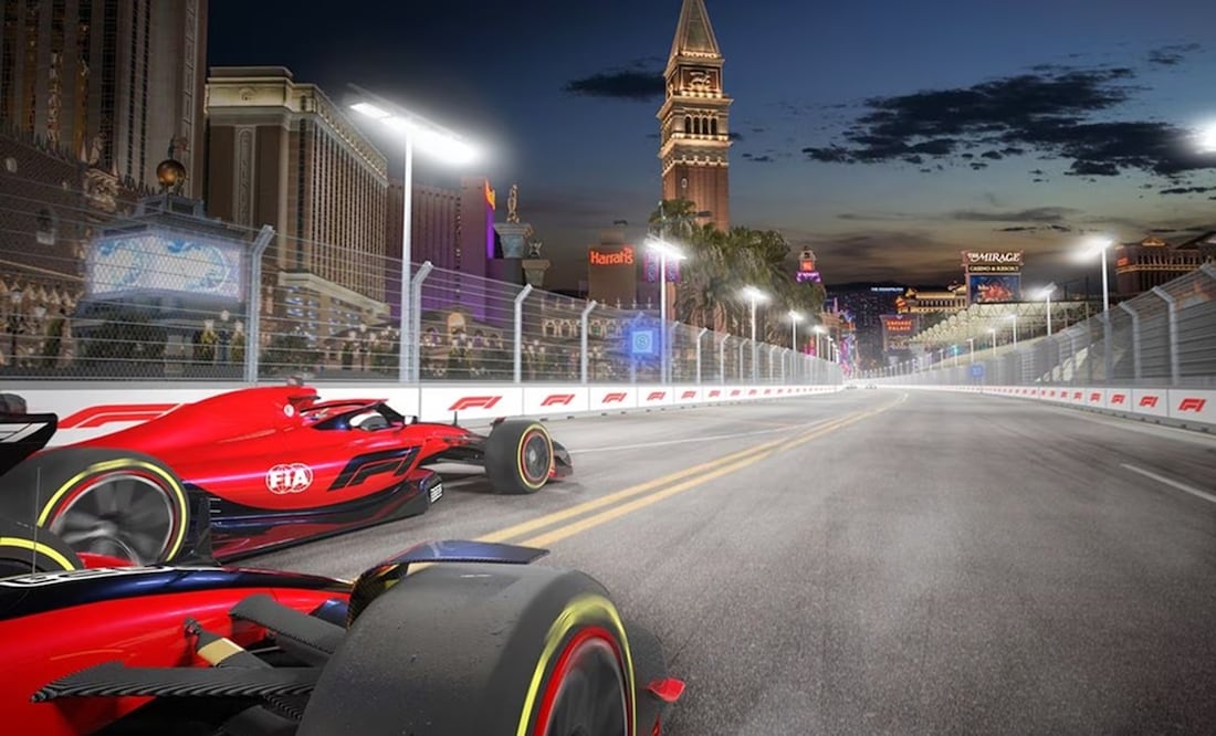 Los pilotos de la Fórmula 1 correrán en un circuito callejero en el Gran Premio de Las Vegas. Foto: Las Vegas Grand Prix Press Office