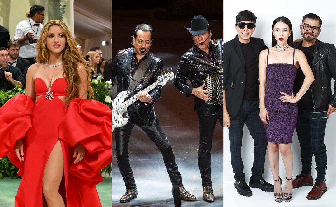 Shakira, Los Tigres del Norte y Belanova juntos en el Festival Bésame Mucho de California. Foto: AFP/GERMÁN ESPONOSA/YADIN XOLALPA/EL UNIVERSAL