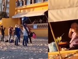 Extranjero se tapa los oídos y ‘corre’ a los músicos de banda en Mazatlán. VIDEO