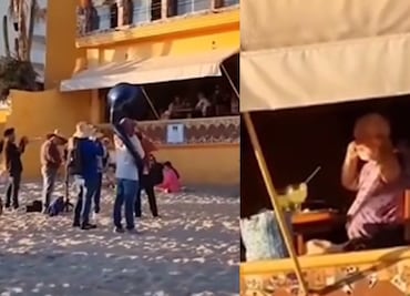 Extranjero se tapa los oídos y ‘corre’ a los músicos de banda en Mazatlán. VIDEO