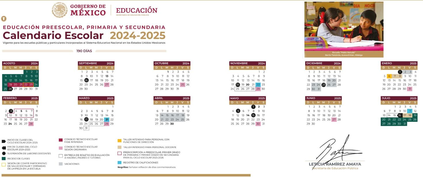 Calendario SEP Semana Santa 2025. Foto: SEP