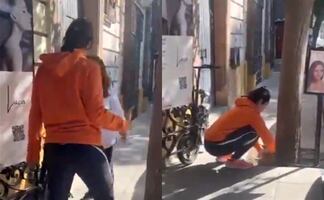 Venezolana prohíbe el paso de mexicanos por su negocio en Oaxaca; la apodan “Lady banquetas”. VIDEO