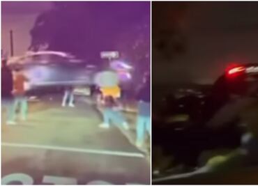 Video. Influencer ‘vuela en el aire’ un Tesla alquilado y lo destroza