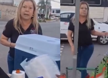 Surge “Lady Tamales”: Mujer destruye puesto ambulante y las redes enfurecen