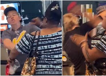 Video. Mujer estalla en contra de empleadas de restaurante en violenta pelea