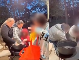Video. Adultos saquean canasta de dulces de Halloween que dejaron en casa de Texas para niños