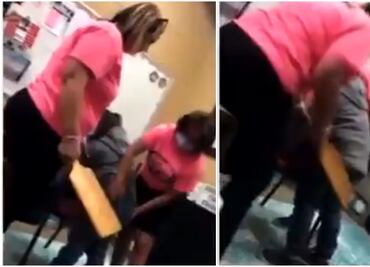 Graban a directora golpeando a niña de 6 años con tabla en Florida