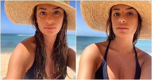 Lea Michele presume silueta con bikini rosa en Hawái