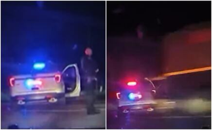 Video. Tren a toda velocidad se estrella contra patrulla con mujer detenida adentro