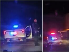 Video. Tren a toda velocidad se estrella contra patrulla con mujer detenida adentro