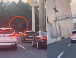 Violento copiloto de un BMW se abre paso con disparos al aire en la México-Toluca. VIDEO