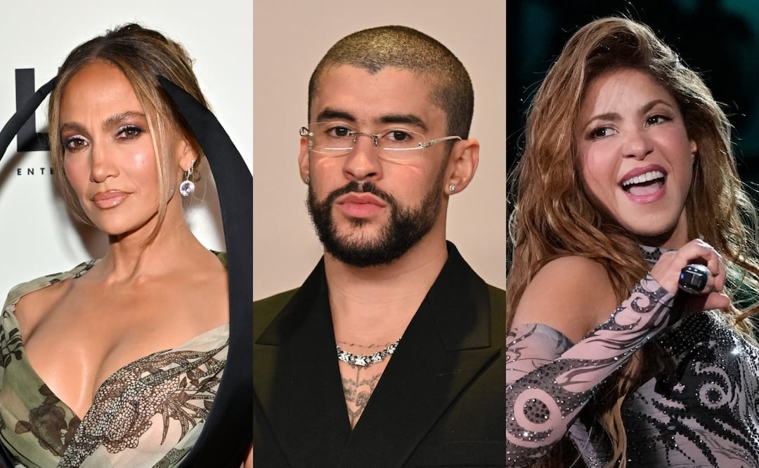 Jennifer Lopez defiende a Bad Bunny y lanza polémica comparación con Shakira: “No todos me conocían a mí ni a Shakira”. Foto: (Photo by Evan Agostini/Invision/AP) (Photo by Robyn BECK / AFP) (Photo by Charles Sykes/Invision/AP)