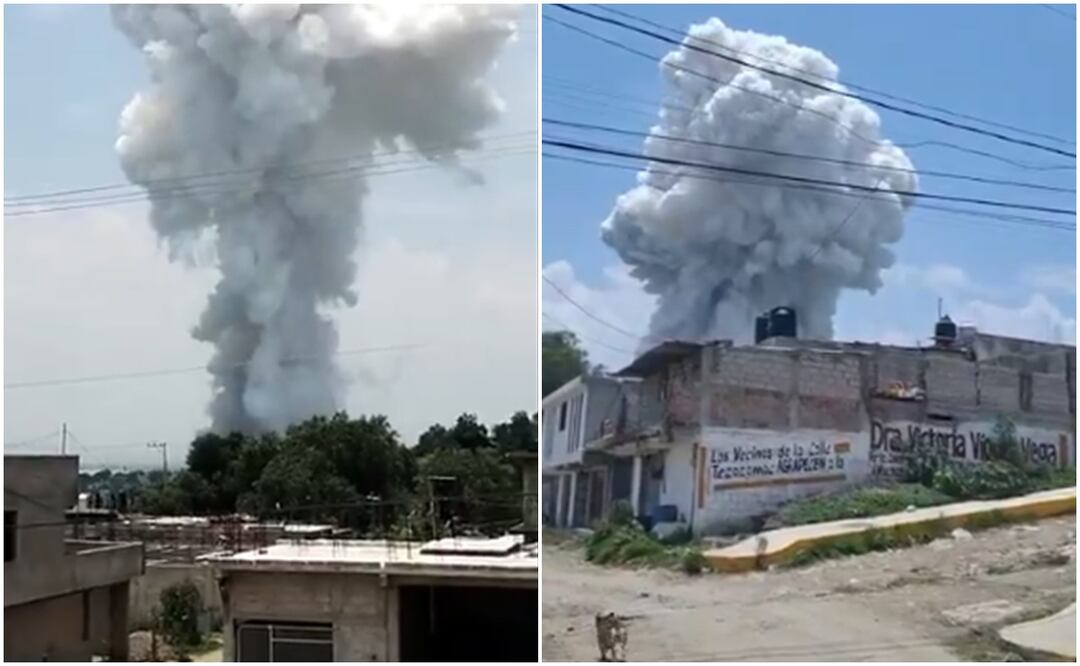 Reportan fuerte explosión en zona de polvorines en Tultepec. Fotos de Twitter