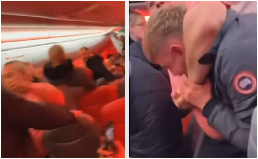 VIDEO. Batalla campal en vuelo Jet2 provoca aterrizaje de emergencia en Bélgica. Foto tomada de video