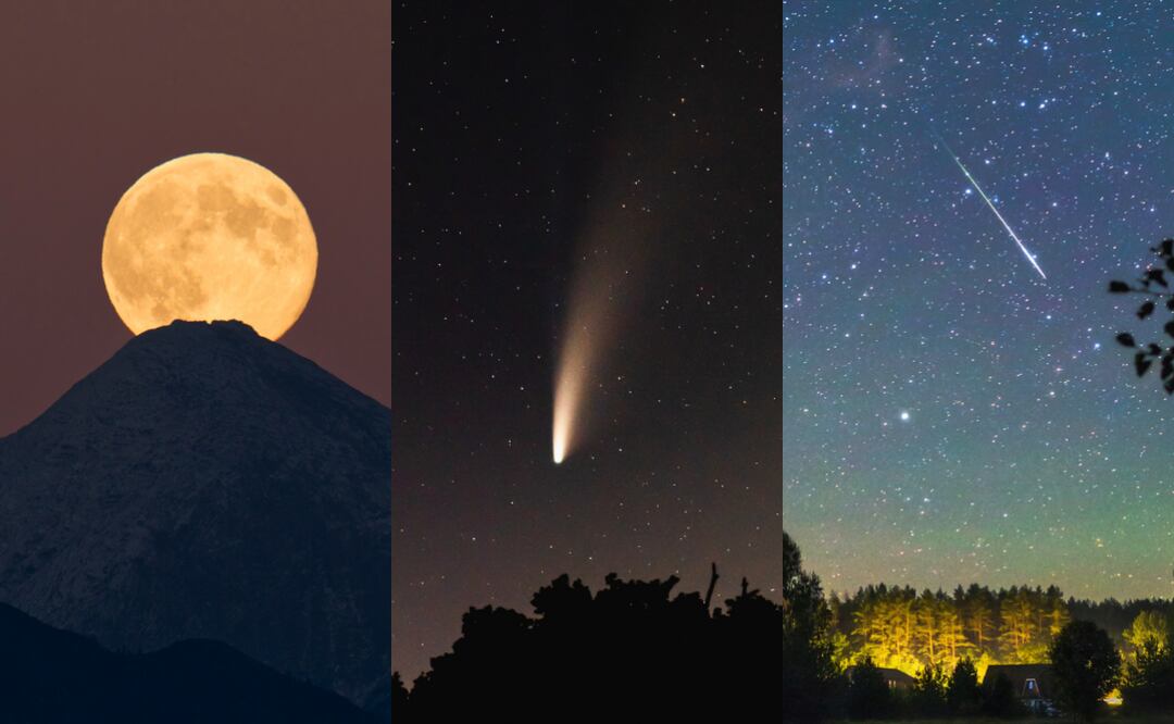 Octubre 2025: Superluna de Cosecha, 4 cometas y lluvias de meteoritos iluminarán el cielo. Foto: Canva