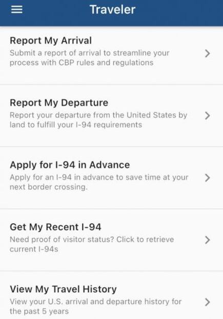 Habilitan en app de CBP el trámite del permiso I-94 de estancia en EU