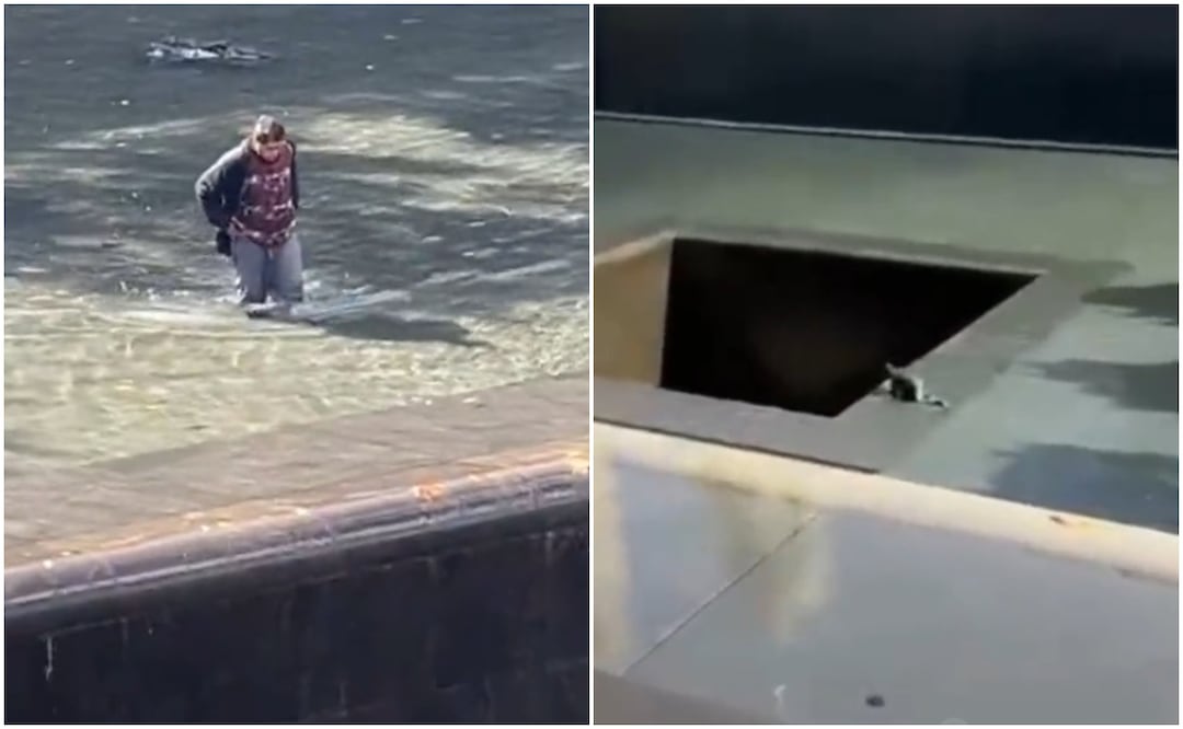 Las fuentes del Memorial por los atentados terroristas del 11 de septiembre en Nueva York miden más de nueve metros. Foto tomada de video